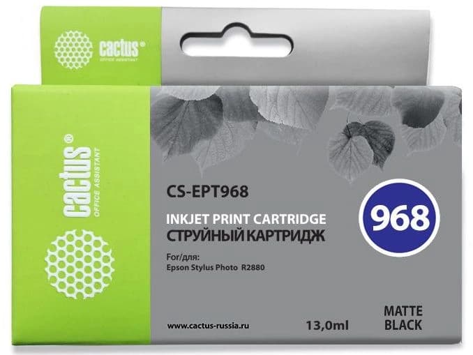 Картридж струйный Cactus CS-EPT968 T0968 черный матовый (13мл) для Epson Stylus Photo R2880 с чипом
