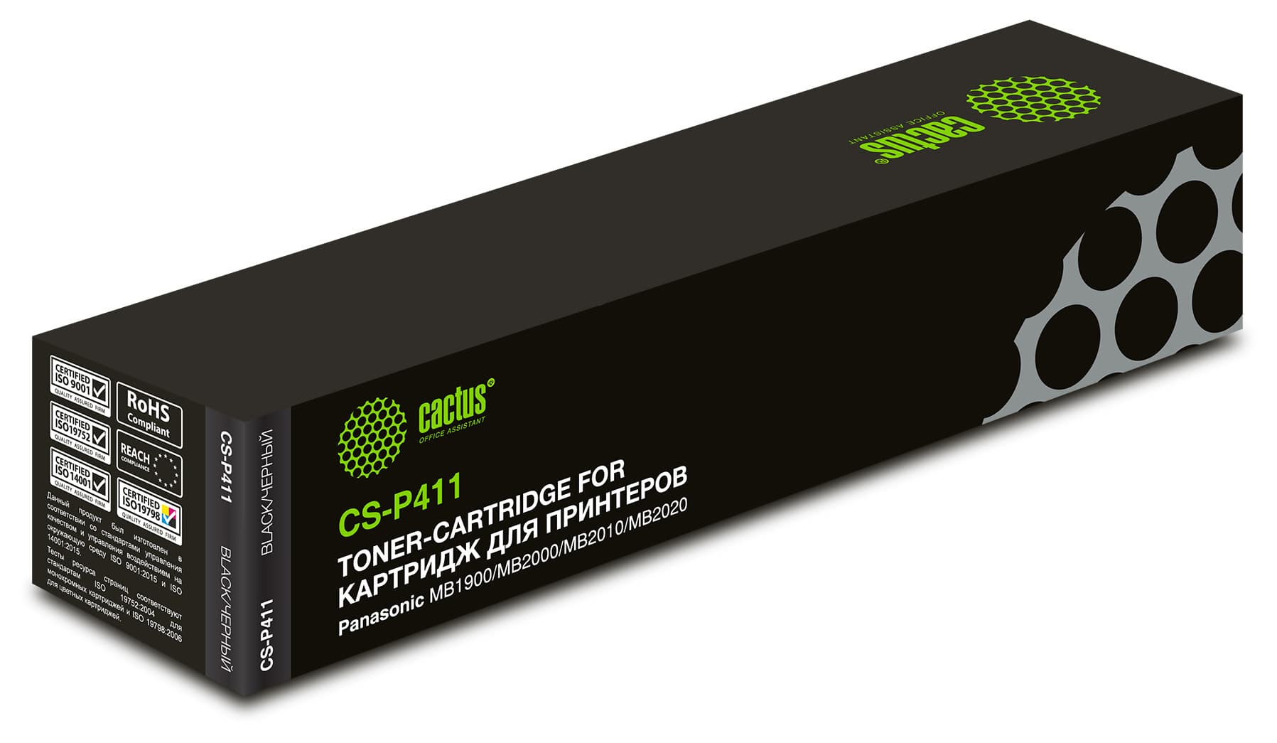 Картридж лазерный Cactus CS-P411 KX-FAT411A7 черный (2000стр.) для Panasonic MB1900/MB2000/MB2010/MB2020/MB2025/MB2030 без чипа