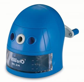 Точилка для карандашей механическая Kw-Trio 314Ablu Робот 314A-BLU 1 отверстие пластик синий - фото 2