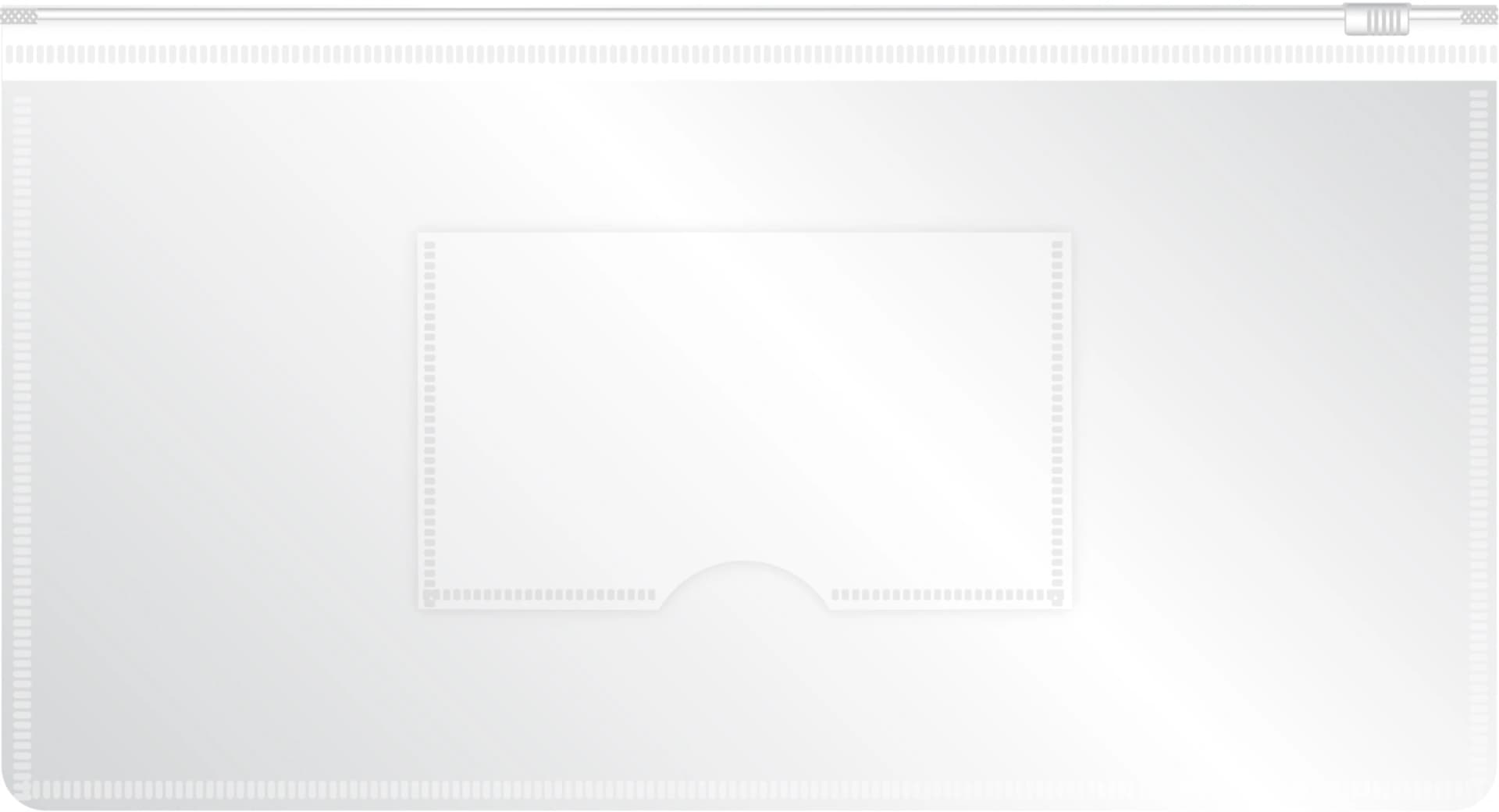 Папка на молнии Бюрократ -BPM6AWT A6 150x265мм полипропилен 0.15мм карм.для визит. цвет молнии белый