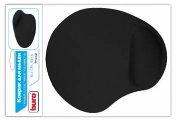 Коврик для мыши Buro BU-GEL Мини черный 225x190x2мм (BU-GEL/BLACK) - фото 2