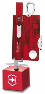 Швейцарская карта Victorinox SwissCard Classic (0.7100.T) красный полупрозрачный коробка подарочная - фото 5
