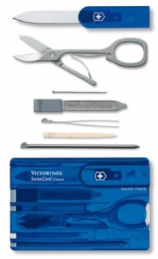 Швейцарская карта Victorinox SwissCard Classic (0.7122.T2) синий полупрозрачный коробка подарочная - фото 2