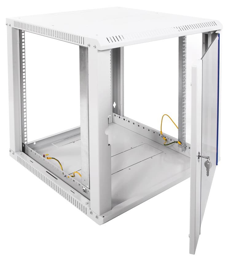 Шкаф коммутационный ЦМО ШРН-ЭКОНОМ (ШРН-Э-12.500) настенный 12U 600x520мм пер.дв.стекл 75кг серый 470мм 20.2кг 180град. 608мм - фото 3