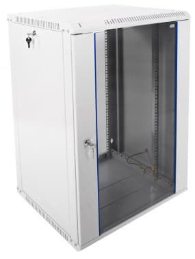 Шкаф коммутационный ЦМО ШРН-ЭКОНОМ (ШРН-Э-18.500) настенный 18U 600x520мм пер.дв.стекл 75кг серый 470мм 27.7кг 180град. 930мм - фото 2