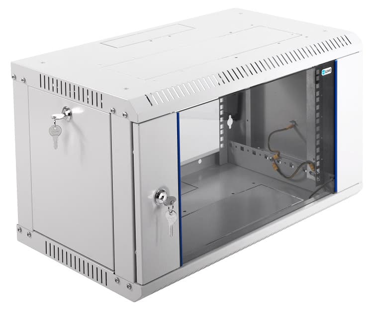 Шкаф коммутационный ЦМО ШРН-ЭКОНОМ (ШРН-Э-6.350) настенный 6U 600x350мм пер.дв.стекл 85кг серый 300мм 11.4кг 180град. 345мм - фото 1