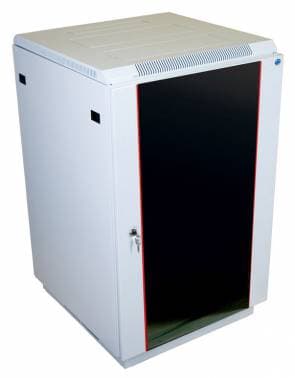 Шкаф коммутационный ЦМО (ШТК-М-18.6.6-1ААА) напольный 18U 600x600мм пер.дв.стекл задн.дв.стал.лист 2 бок.пан. направл.под закл.гайки 270кг серый 455мм 48.6кг 180град. 960мм - фото 2