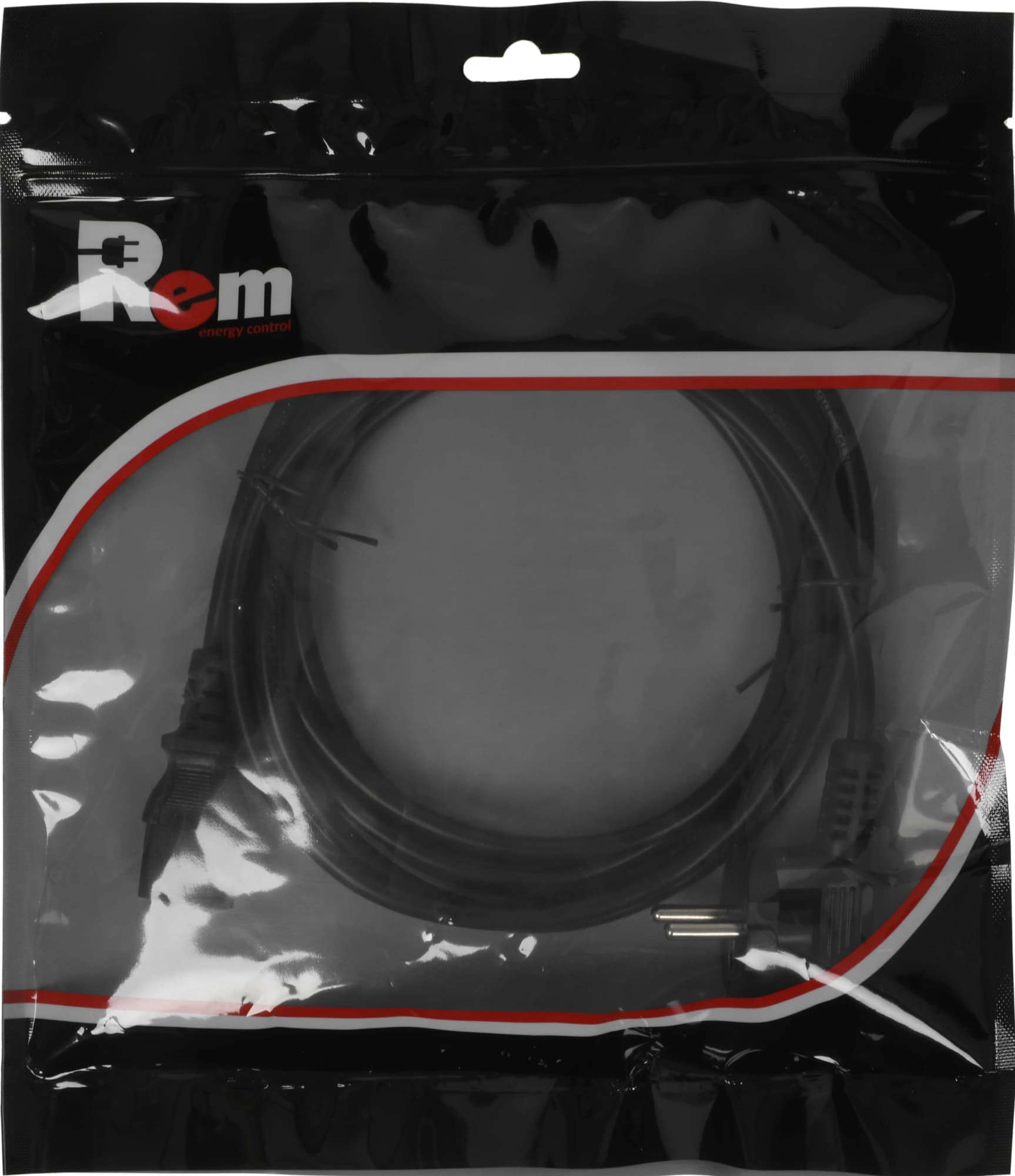 Шнур питания Rem R-10-Cord-C13-S-3 C13-Schuko проводник.:3x1мм2 3м 220В 10А (упак.:1шт) черный - фото 4