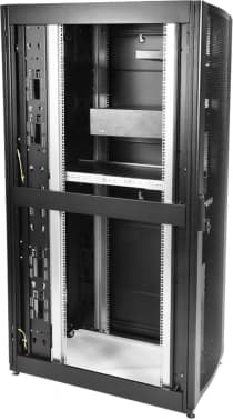 Шкаф серверный ЦМО (ШТК-СП-42.6.10-44АА-9005) напольный 42U 600x990мм пер.дв.перфор. 2 бок.пан. задн.дв.перфор. направл.под закл.гайки 1350кг черный 690мм 139кг 120град. 1950мм IP20 сталь - фото 2