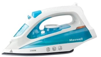 Утюг Maxwell MW-3055B 2200Вт белый/голубой - фото 2