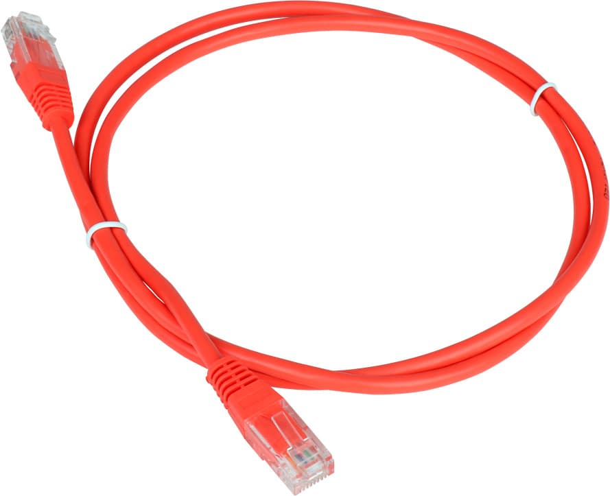 Патч-корд Lanmaster TWT-45-45-3.0-RD UTP RJ-45 вил.-вилка RJ-45 кат.5E 3м красный ПВХ (уп.:1шт) - фото 1