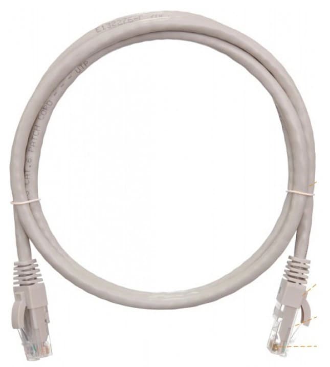 Патч-корд Lanmaster LAN-PC45/U6-2.0-GY UTP RJ-45 вил.-вилка RJ-45 кат.6 2м серый LSZH (уп.:1шт) - фото 1