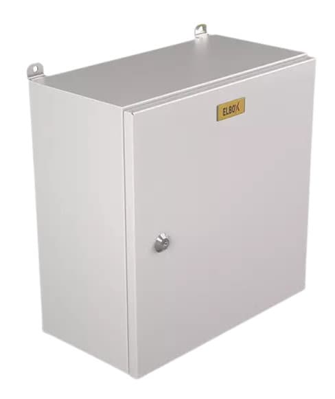 Шкаф электротехнический Elbox EMW-500.500.210-1-IP66 потол.пан. пан.основ. монтаж.пан. одноствор. настенный 500мм 210мм 195мм IP66 IK10 несъемн.бок.пан. 100кг серый металл уличный всепогодный - фото 4