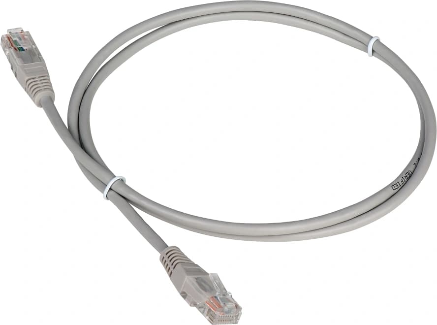 Патч-корд Lanmaster TWT-45-45-0.15-GY UTP RJ-45 вил.-вилка RJ-45 кат.5E 0.15м серый ПВХ - фото 1