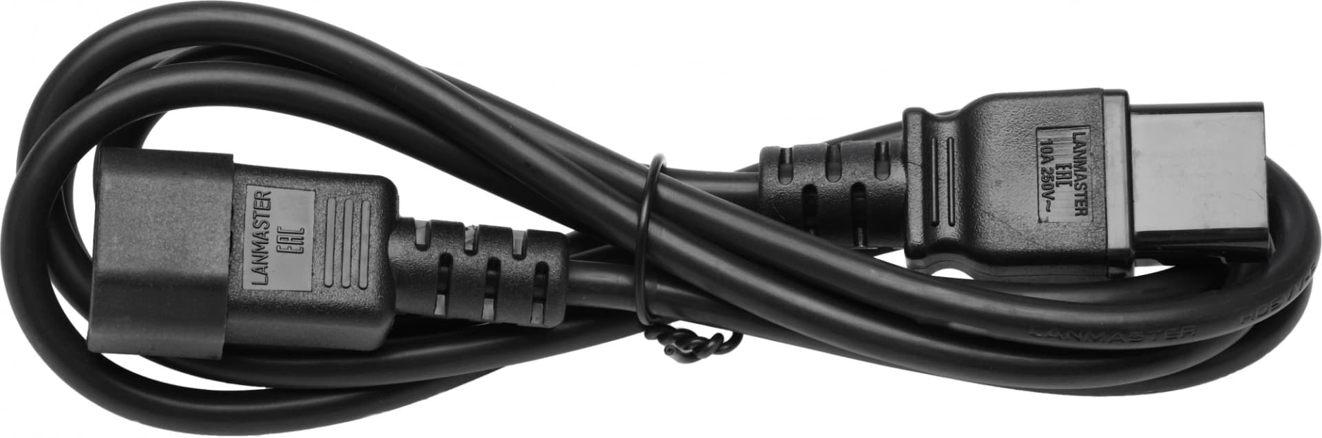 Шнур питания Lanmaster LAN-PP13/14-1.8-BK C13-С14 проводник.:3x0.75мм2 1.8м 220В 10А (упак.:1шт) черный - фото 4