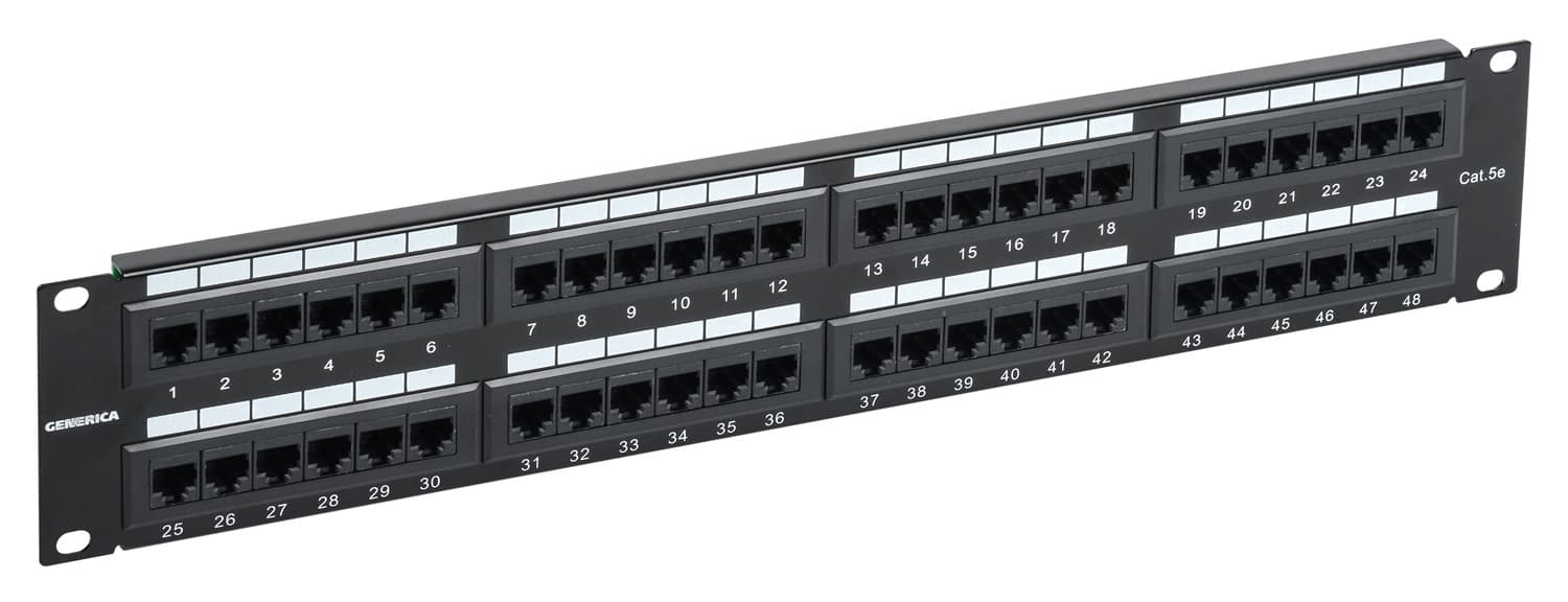 Патч-панель ITK PP48-2UC5EU-K05-G 19" 2U 48xRJ45 кат.5E UTP - фото 1