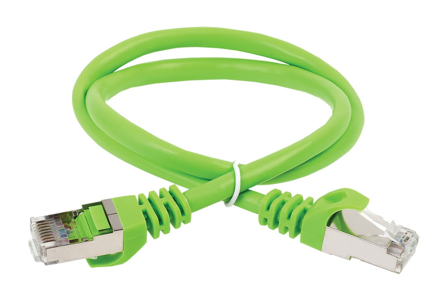Патч-корд ITK PC02-C5EF-3M FTP RJ-45 вил.-вилка RJ-45 кат.5E 3м зеленый ПВХ (уп.:1шт) - фото 1