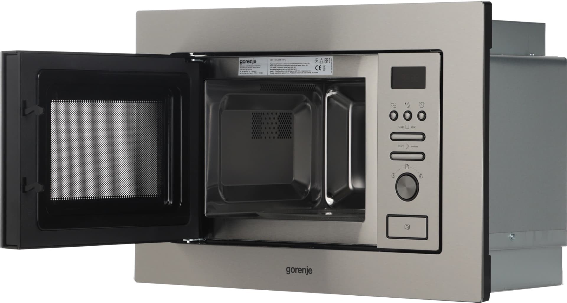 Микроволновая печь Gorenje BM201AM1X 20л. 800Вт нержавеющая сталь/черный (встраиваемая) - фото 2