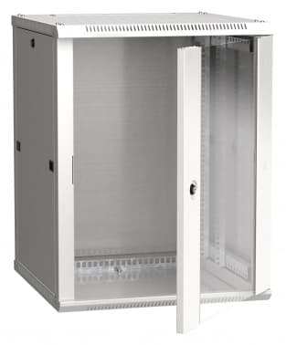 Шкаф коммутационный ITK Linea W (LWR3-12U66-GF) настенный 12U 600x600мм пер.дв.стекл задн.дв.стал.лист 90кг серый 500мм 32кг 200град. 635мм IP20 IK08 сталь - фото 2