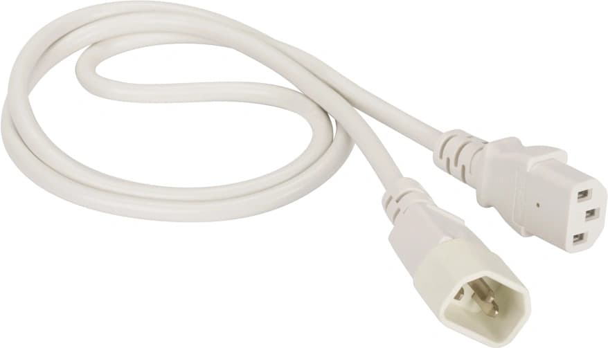 Шнур питания Lanmaster LAN-PP13/14-1.0-WH C13-С14 проводник.:3x0.75мм2 1м 220В 10А белый - фото 1