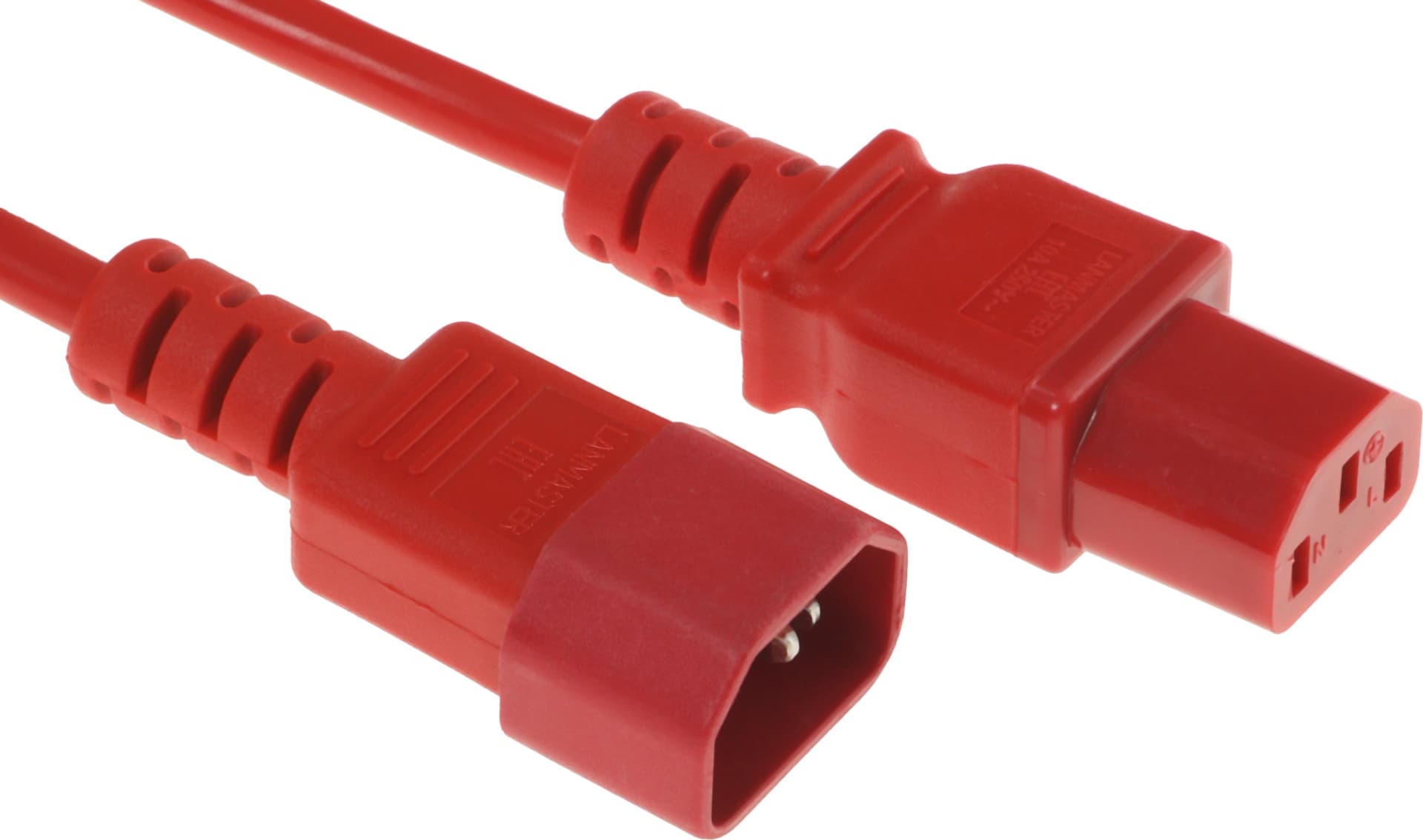 Шнур питания Lanmaster LAN-PP13/14-1.5-RD C13-С14 проводник.:3x0.75мм2 1.5м 220В 10А красный - фото 3