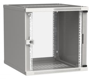 Шкаф коммутационный ITK Linea WE (LWE3-09U64-GF) настенный 9U 600x450мм пер.дв.стекл направл.под закл.гайки 50кг серый 400мм 200град. 450мм IP20 сталь - фото 2