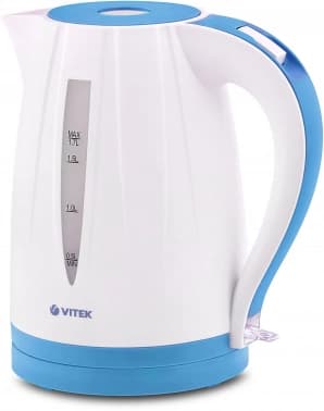 Чайник электрический Vitek VT-7031 1.7л. 2200Вт белый/голубой корпус: пластик (7031-VT) - фото 2