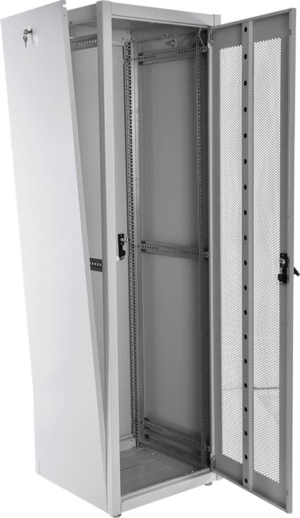 Шкаф коммутационный ЦМО (ШТК-Э-42.8.8-44АА) напольный 42U 800x800мм пер.дв.перфор. задн.дв.перфор. 2 бок.пан. направл.под закл.гайки 710кг серый 715мм 105кг 180град. 1987мм IP20 сталь - фото 4