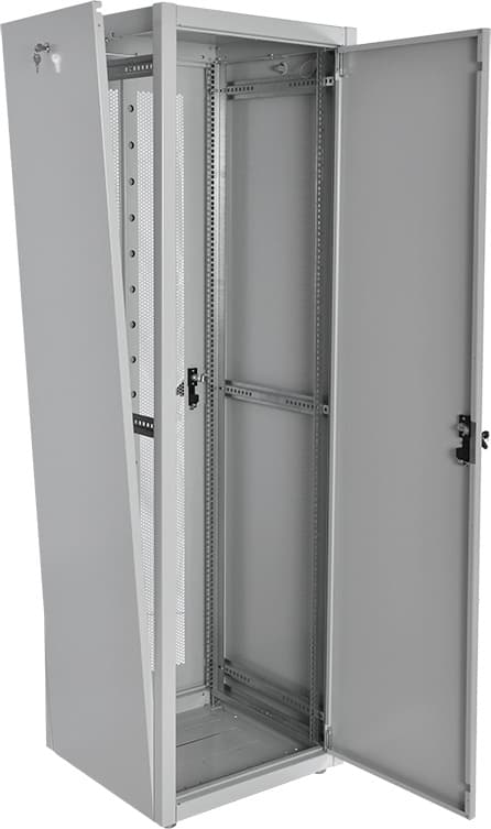 Шкаф коммутационный ЦМО (ШТК-Э-42.8.8-44АА) напольный 42U 800x800мм пер.дв.перфор. задн.дв.перфор. 2 бок.пан. направл.под закл.гайки 710кг серый 715мм 105кг 180град. 1987мм IP20 сталь - фото 5