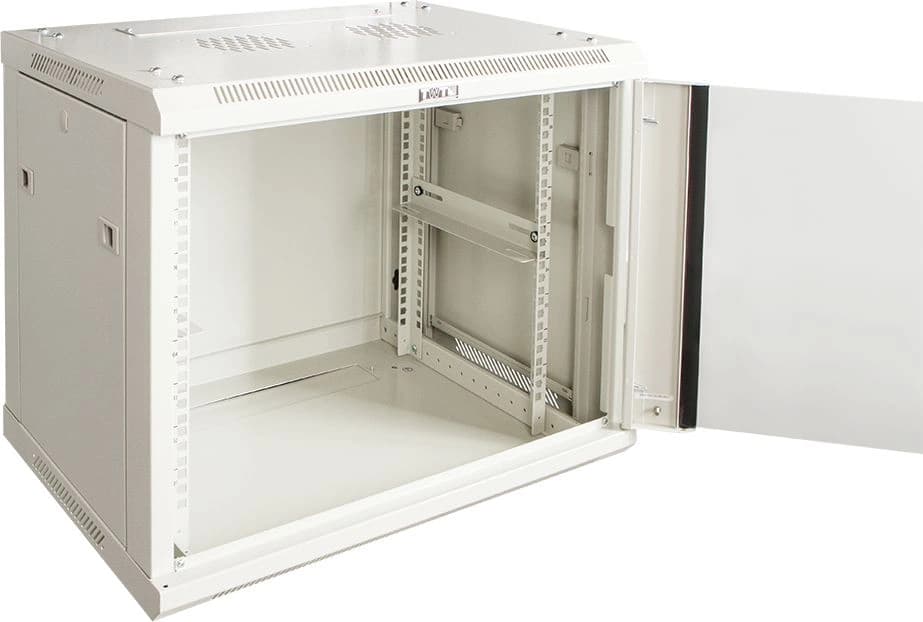 Шкаф коммутационный Lanmaster Pro (TWT-CBWPG-12U-6X8-GY) настенный 12U 600x800мм пер.дв.стекл 60кг серый 700мм 33.4кг 635мм IP20 металл - фото 3