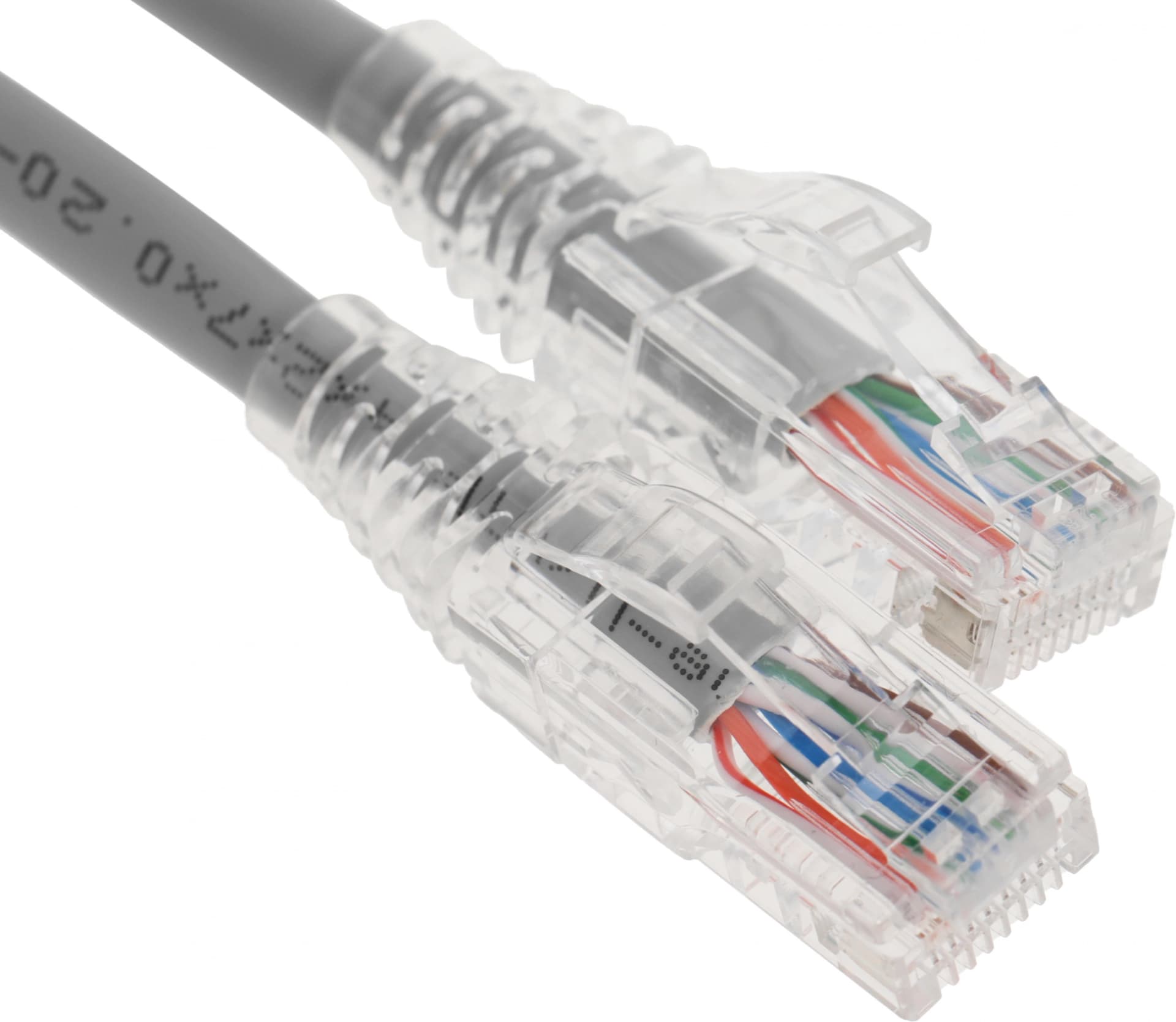 Патч-корд WRline WR-PC-RJ45-UTP-5E-0.3-GY FTP RJ-45 вил.-вилка RJ-45 кат.5E 0.3м серый LSZH (уп.:1шт) - фото 1