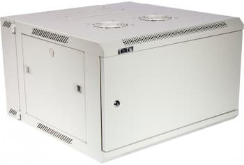 Шкаф коммутационный Lanmaster (TWT-CBW3M-12U-6X6-GY) настенный 12U 600x600мм пер.дв.металл задн.дв.спл.стал.лист 2 бок.пан. 60кг серый 441мм 23кг 120град. 635мм IP20 металл - фото 2