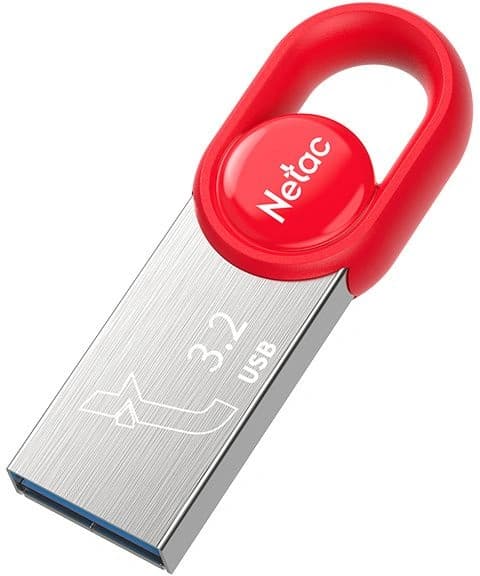 Флеш Диск Netac 32Gb UM2 NT03UM2N-032G-32RE USB3.2 серебристый/красный - фото 2