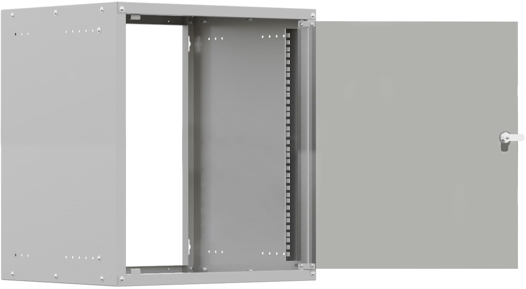 Шкаф коммутационный NTSS Lime (NTSS-WL9U5545GS) настенный 9U 550x450мм пер.дв.стекл несъемн.бок.пан. 30кг серый 370мм 12кг 110град. 500мм IP20 укомплектованный - фото 5