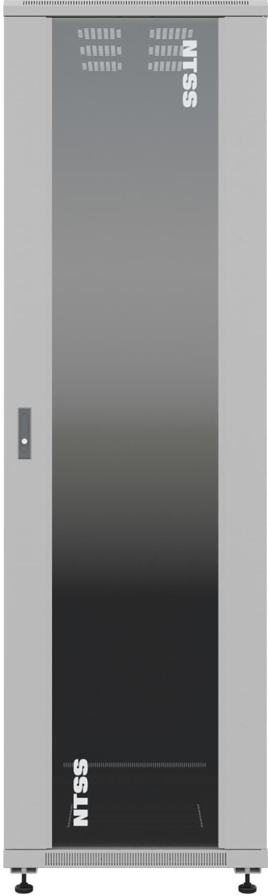 Шкаф серверный NTSS Премиум (NTSS-R42U80100GS) напольный 42U 800x1000мм пер.дв.стекл металл 900кг серый 910мм 134кг 1987мм IP20 сталь - фото 1