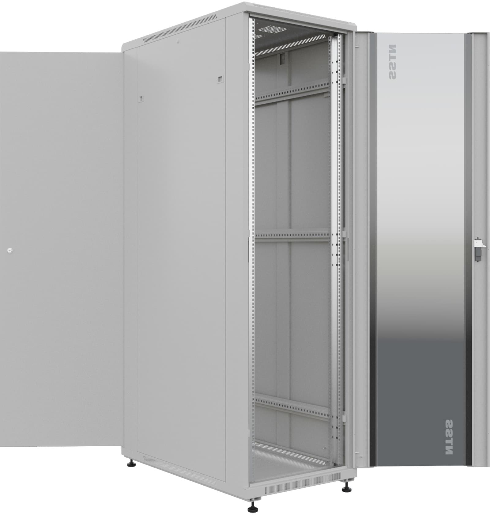 Шкаф серверный NTSS Премиум (NTSS-R42U80100GS) напольный 42U 800x1000мм пер.дв.стекл металл 900кг серый 910мм 134кг 1987мм IP20 сталь - фото 5