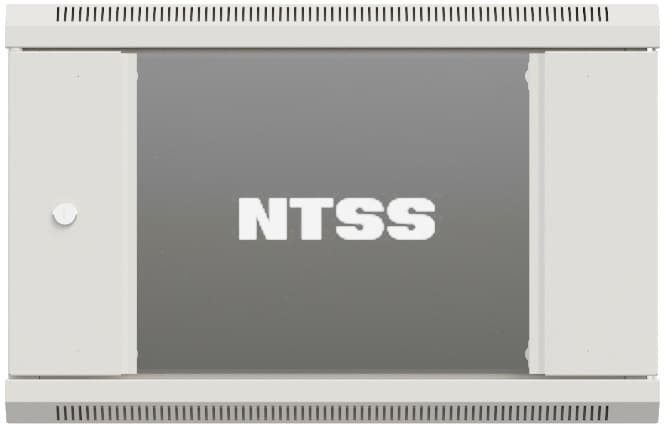 Шкаф коммутационный NTSS Премиум (NTSS-W6U6060GS-2) настенный 6U 600x600мм пер.дв.стекл 60кг серый 500мм 19.5кг 220град. 370мм IP20 сталь - фото 1