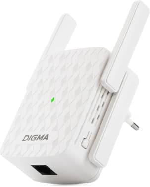 Повторитель беспроводного сигнала Digma D-WR310 (D-WR310V2) N300 Wi-Fi белый - фото 2