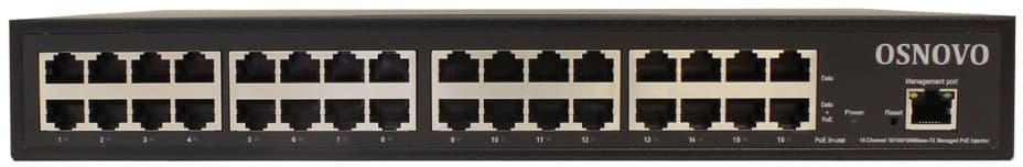 Инжектор PoE Osnovo Midspan-16/250RGM 10/100/1000BASE-T 250Вт 100-240В(АС) - фото 4