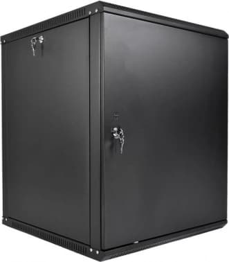 Шкаф коммутационный ЦМО ШРН-Эконом (ШРН-Э-18.350.1-9005) настенный 18U 600x350мм пер.дв.металл 85кг черный 300мм 21.69кг 180град. 878мм IP20 металл - фото 2