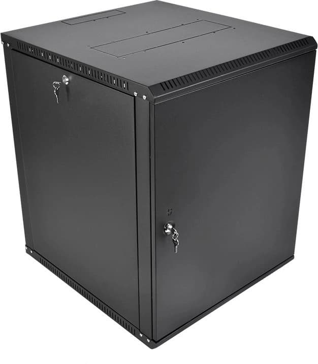 Шкаф коммутационный ЦМО ШРН-Эконом (ШРН-Э-18.350.1-9005) настенный 18U 600x350мм пер.дв.металл 85кг черный 300мм 21.69кг 180град. 878мм IP20 металл - фото 4