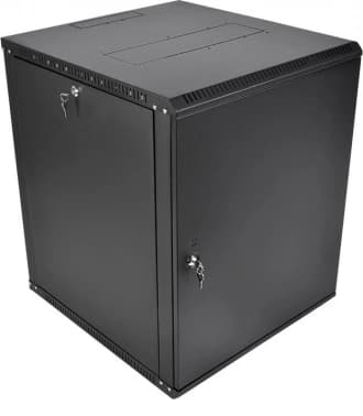 Шкаф коммутационный ЦМО ШРН-Эконом (ШРН-Э-18.350.1-9005) настенный 18U 600x350мм пер.дв.металл 85кг черный 300мм 21.69кг 180град. 878мм IP20 металл - фото 5