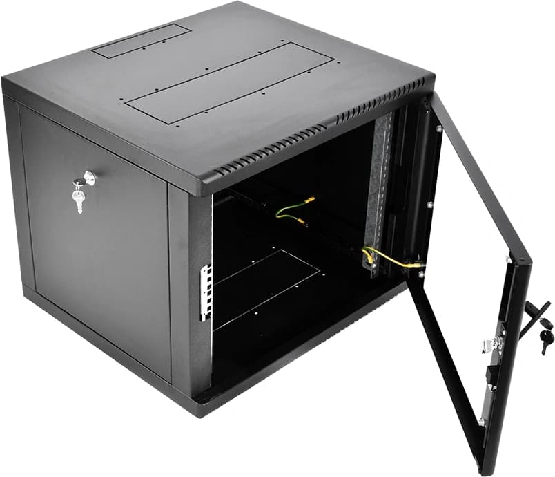 Шкаф коммутационный ЦМО (ШРН-М-9.500-9005) настенный 9U 600x520мм пер.дв.стекл 130кг черный 456мм 19.35кг 180град. 480мм IP20 сталь - фото 2