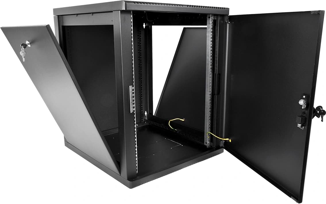Шкаф коммутационный ЦМО (ШРН-М-12.650.1-9005) настенный 12U 600x650мм пер.дв.металл 120кг черный 581мм 24.48кг 180град. 610мм IP20 металл - фото 3