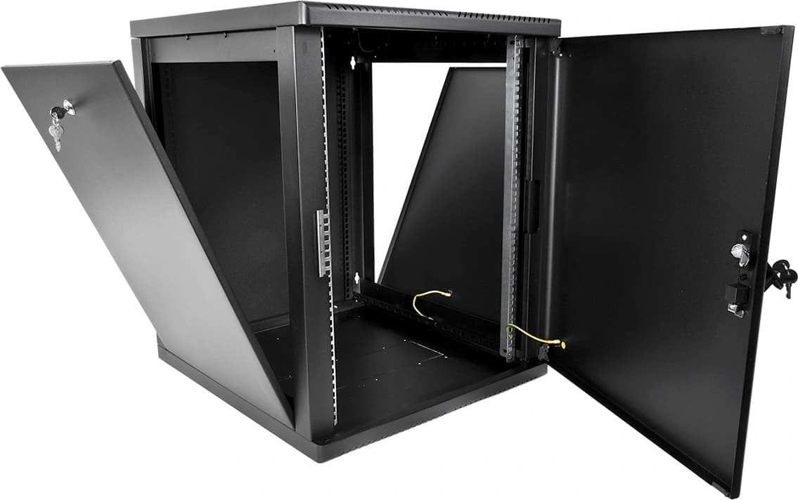 Шкаф коммутационный ЦМО (ШРН-М-15.500.1-9005) настенный 15U 600x520мм пер.дв.металл 130кг черный 456мм 23.94кг 180град. 745мм IP20 сталь - фото 4