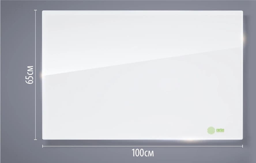Доска стеклянная Cactus CS-GBD-65X100-UWT-TM Сквозное крепление стекло ультра белый 65x100см стекло крепления - фото 3