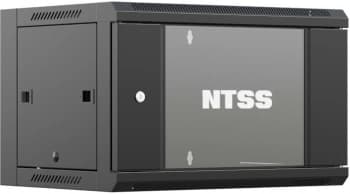 Шкаф коммутационный NTSS (NTSS-W6U6060GS-BL) настенный 6U 570x600мм пер.дв.стекл 60кг черный 500мм 18.8кг 220град. 370мм IP20 сталь - фото 2