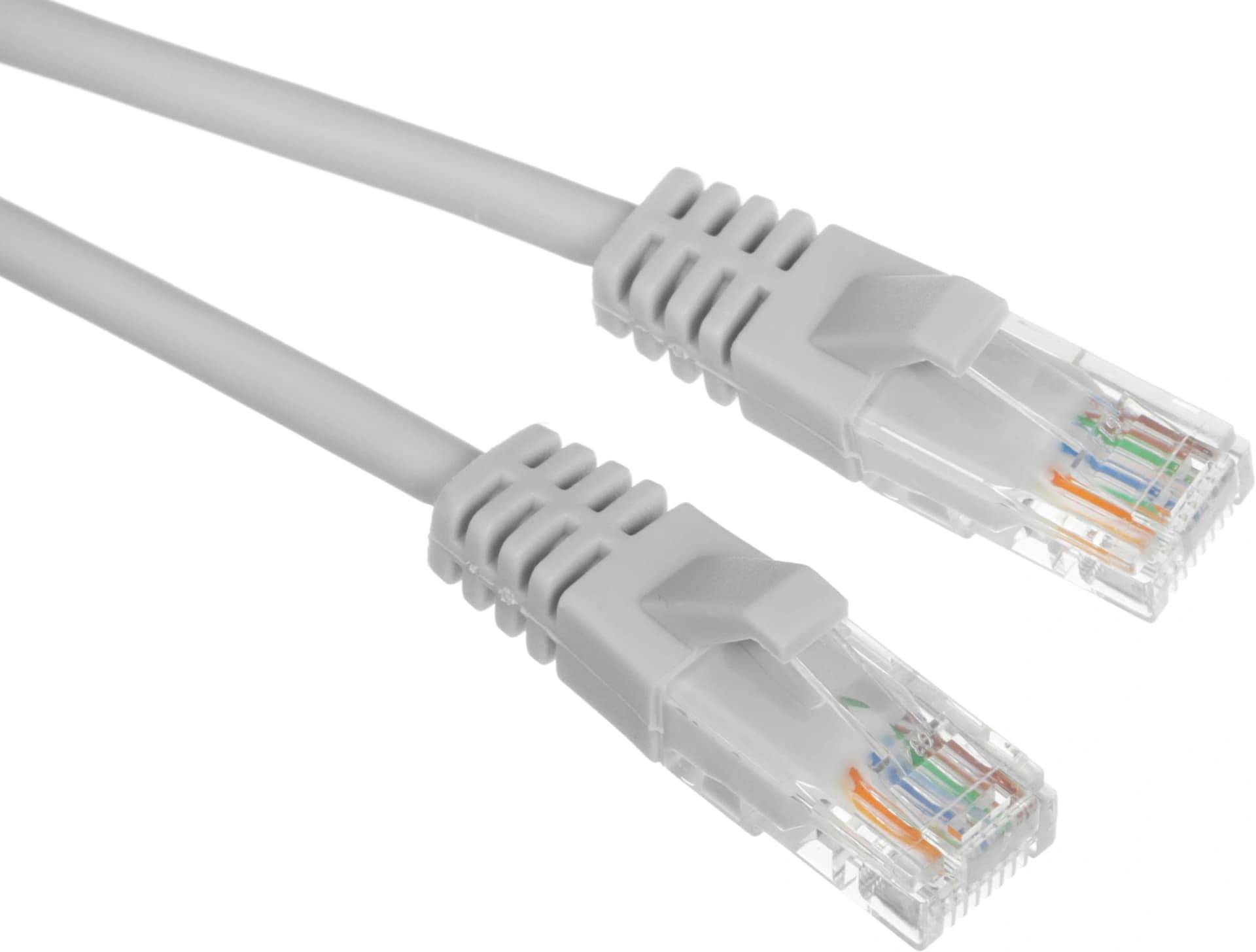 Патч-корд Suprlan 10-0142 UTP RJ-45 вил.-вилка RJ-45 кат.5E 1м серый LSZH 26AWG - фото 1