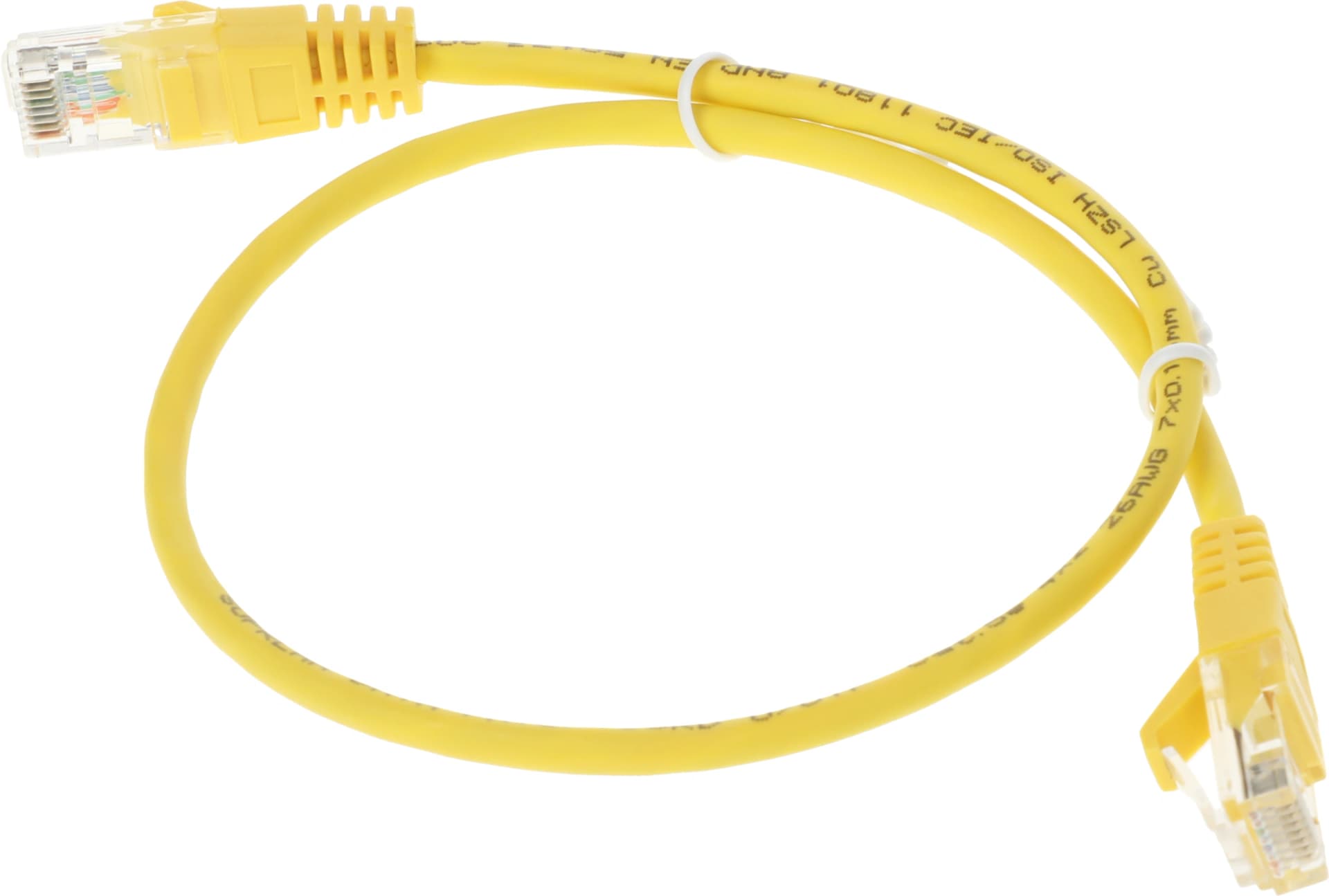 Патч-корд Suprlan 10-0161 UTP RJ-45 вил.-вилка RJ-45 кат.5E 0.5м желтый LSZH 26AWG - фото 4