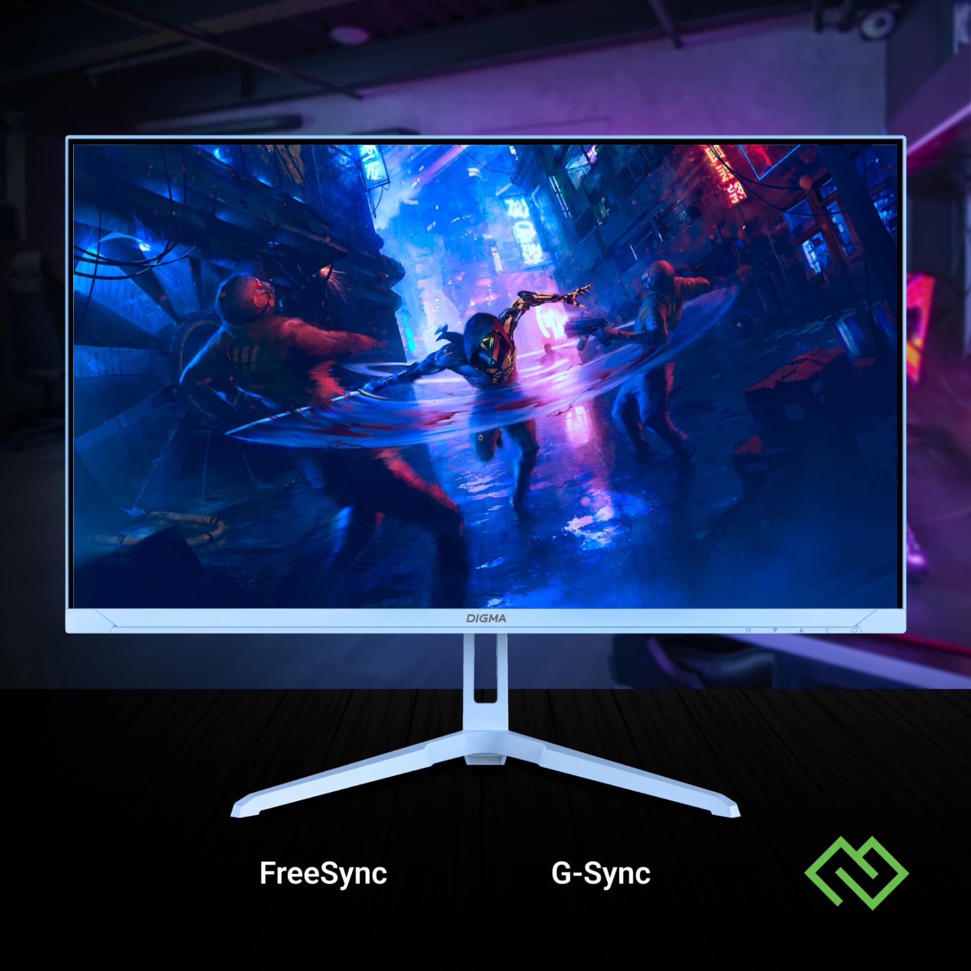 Монитор Digma 23.8" Overdrive 24P410F мятный IPS LED 1ms 16:9 HDMI матовая 300cd 178гр/178гр 1920x1080 200Hz G-Sync FreeSync DP FHD USB 2.8кг - фото 4